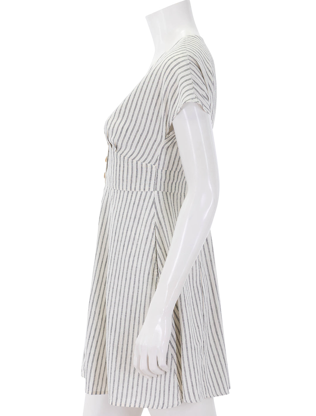 camila mini dress in cream and navy stripe