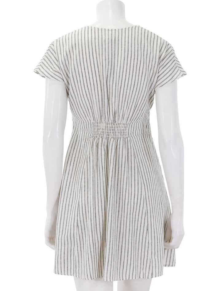 camila mini dress in cream and navy stripe
