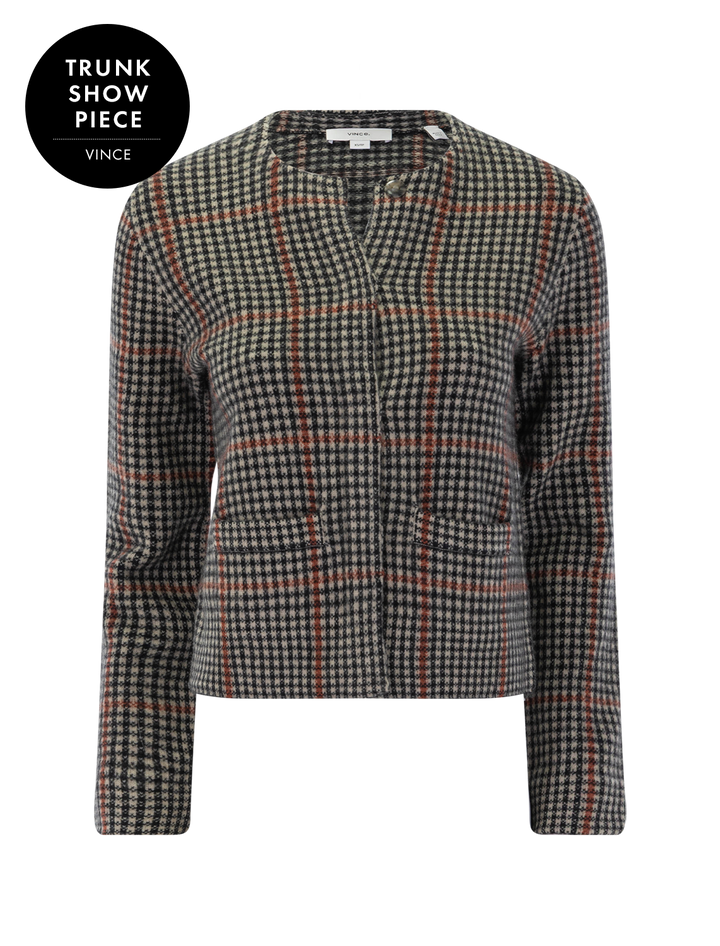 intarsia glen plaid jacket