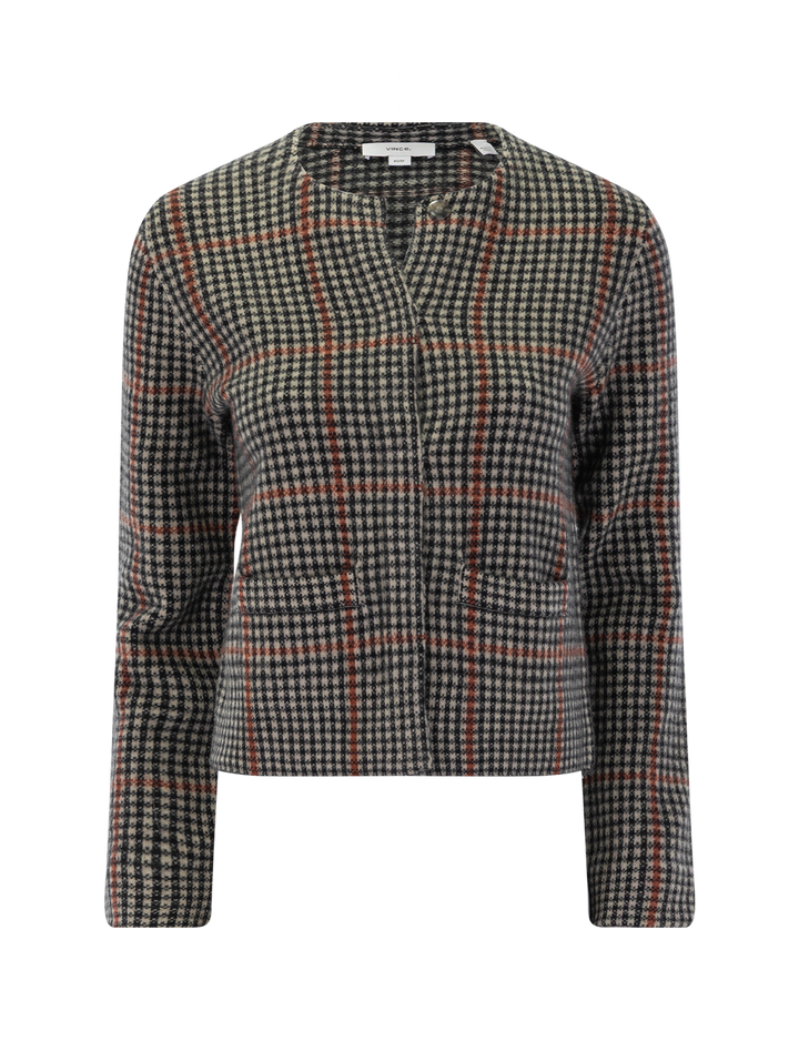 intarsia glen plaid jacket