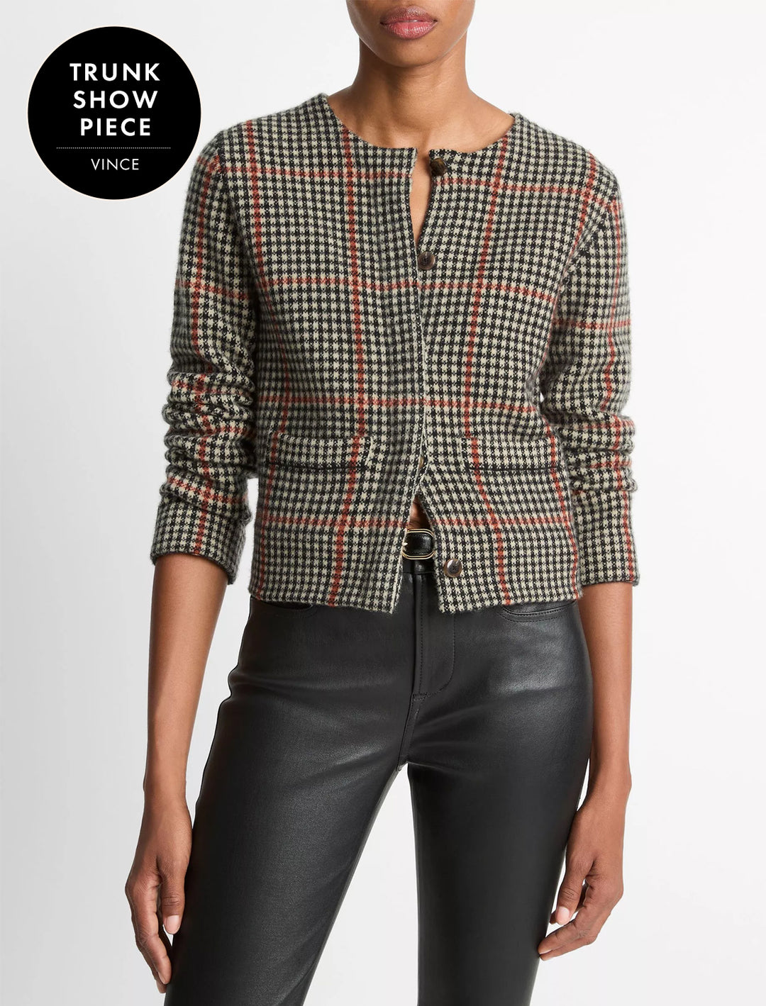 intarsia glen plaid jacket
