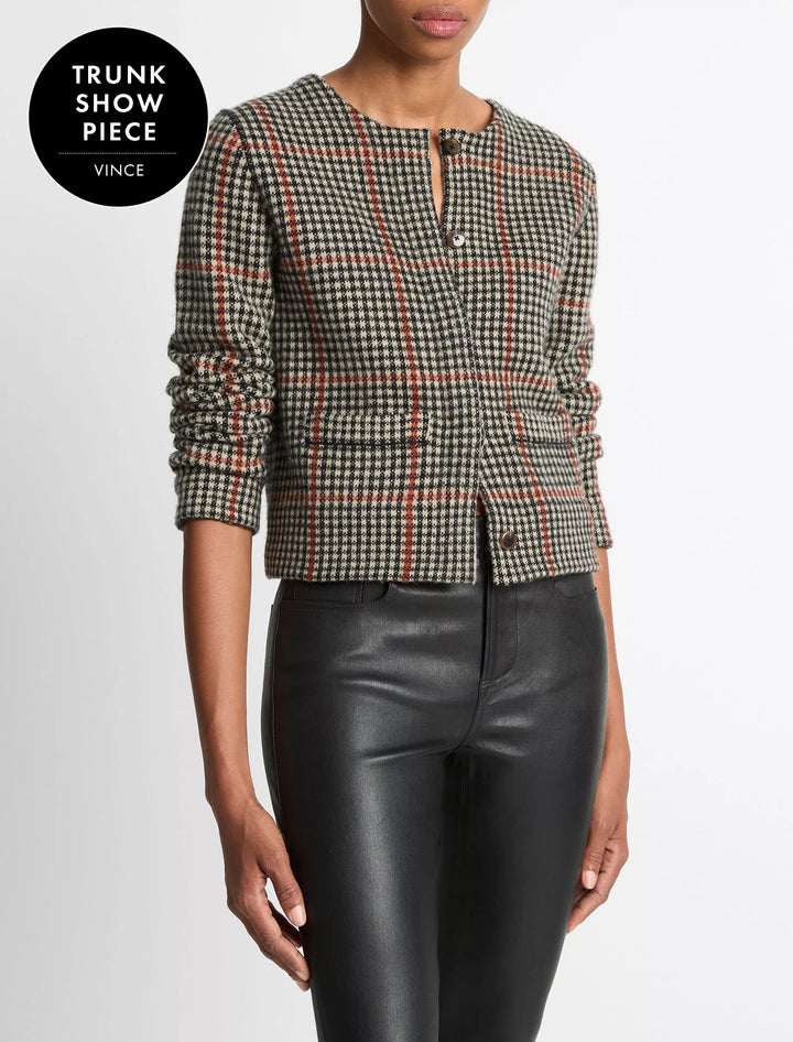 intarsia glen plaid jacket