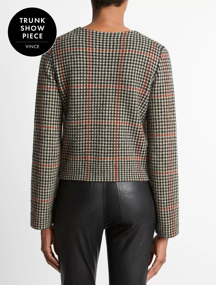 intarsia glen plaid jacket