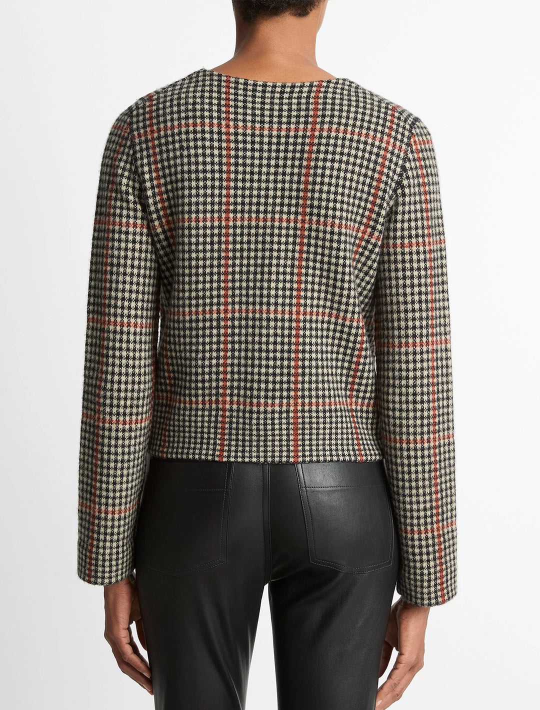intarsia glen plaid jacket