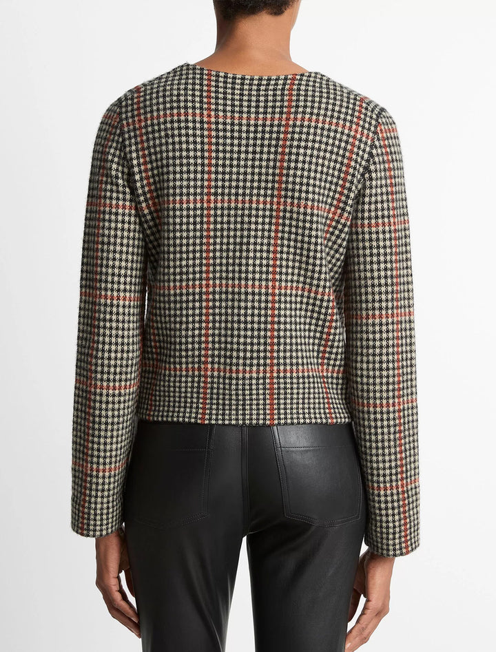 intarsia glen plaid jacket