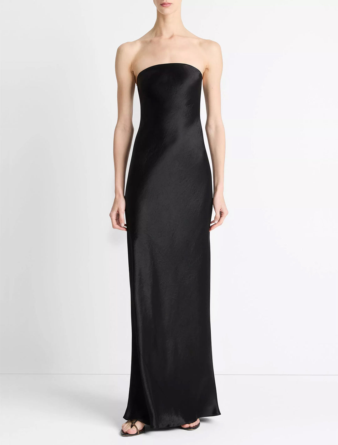 strapless maxi dress in black