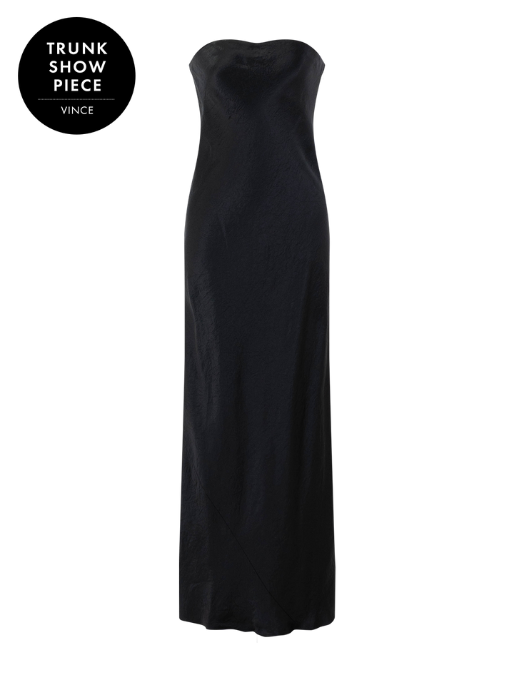 strapless maxi dress in black