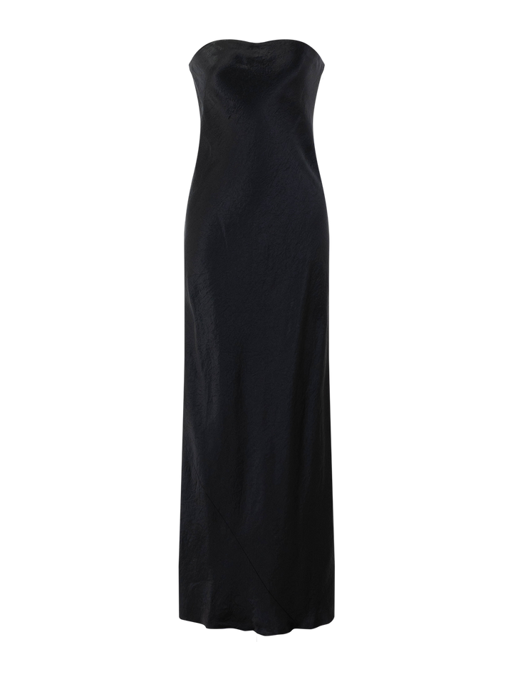 strapless maxi dress in black