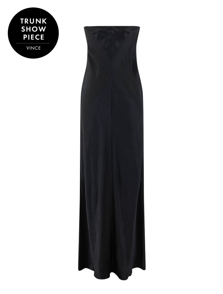 strapless maxi dress in black