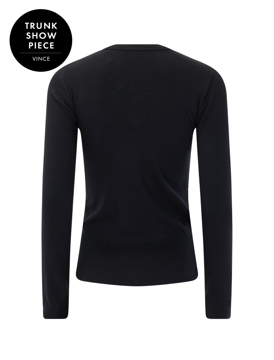 essential long sleeve crew in black