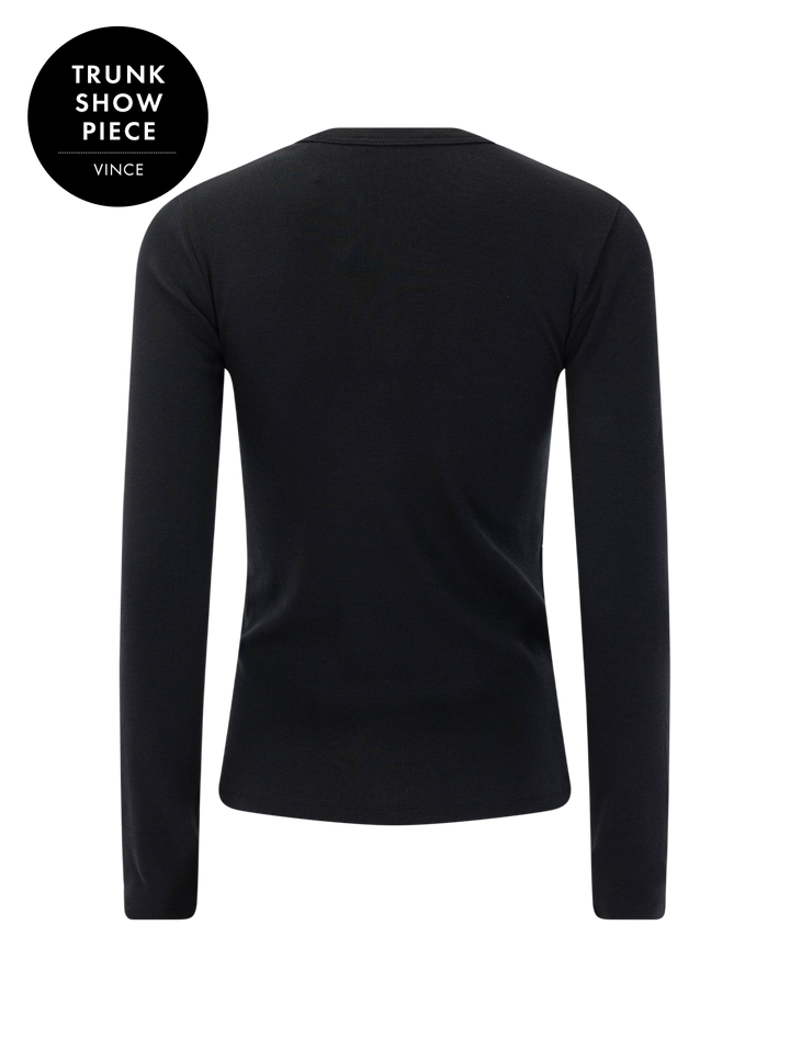 essential long sleeve crew in black