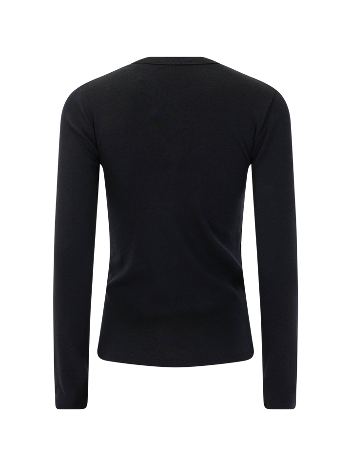 essential long sleeve crew in black