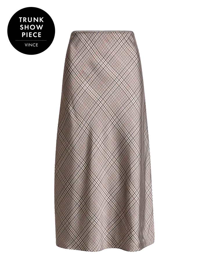 pressed plaid skirt