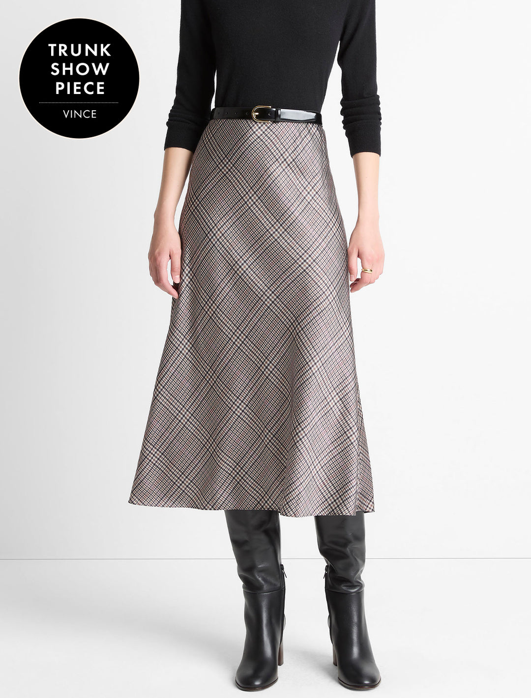 pressed plaid skirt