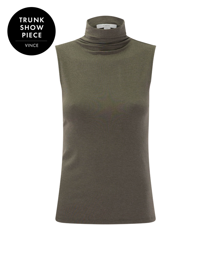 sleeveless turtleneck in cypress
