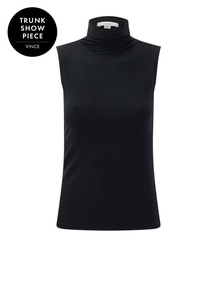 sleeveless turtleneck in black