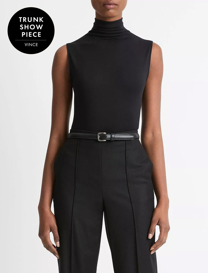 sleeveless turtleneck in black