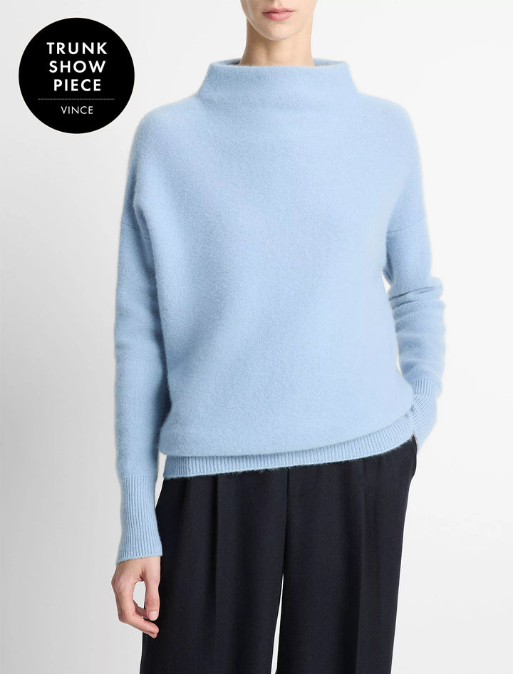 boiled funnel neck pullover in amalfi