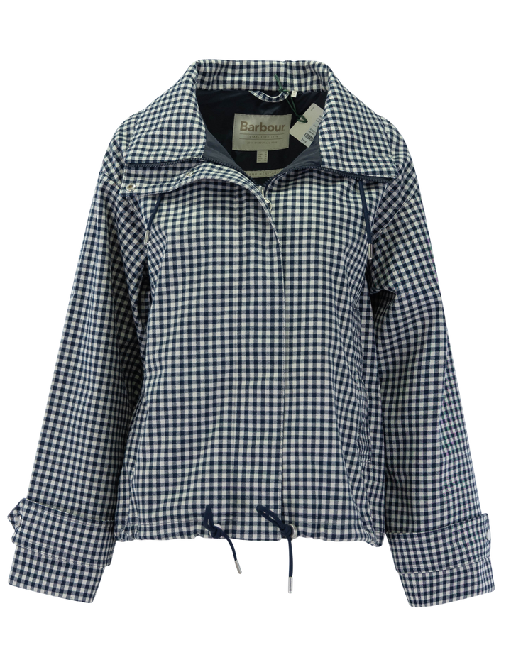 bronwyn showerproof jacket in navy gingham