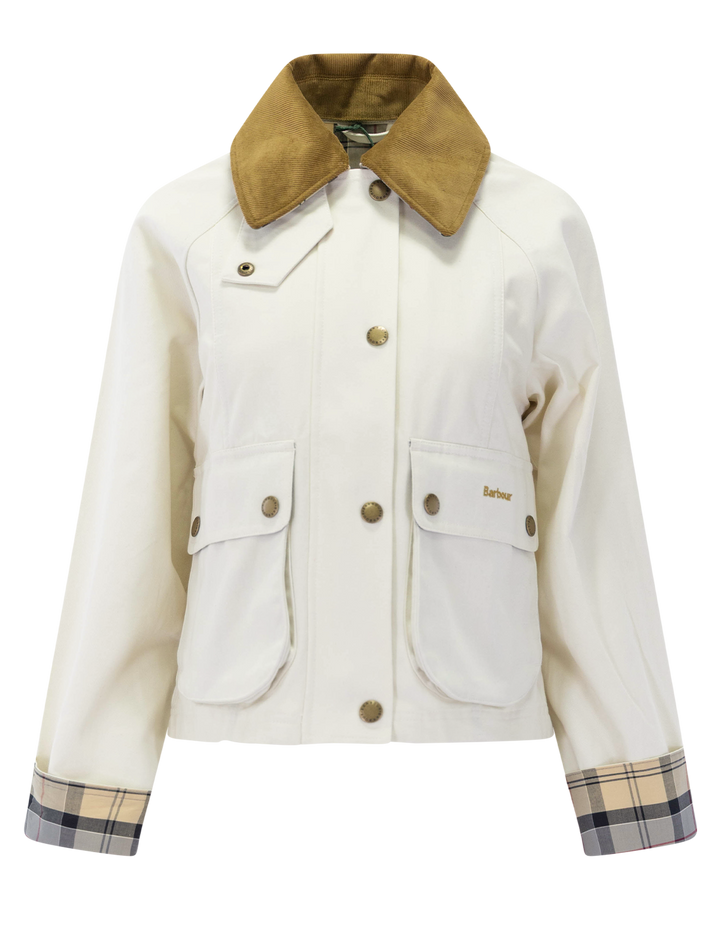 cropped beadnell casual jacket in light pearl