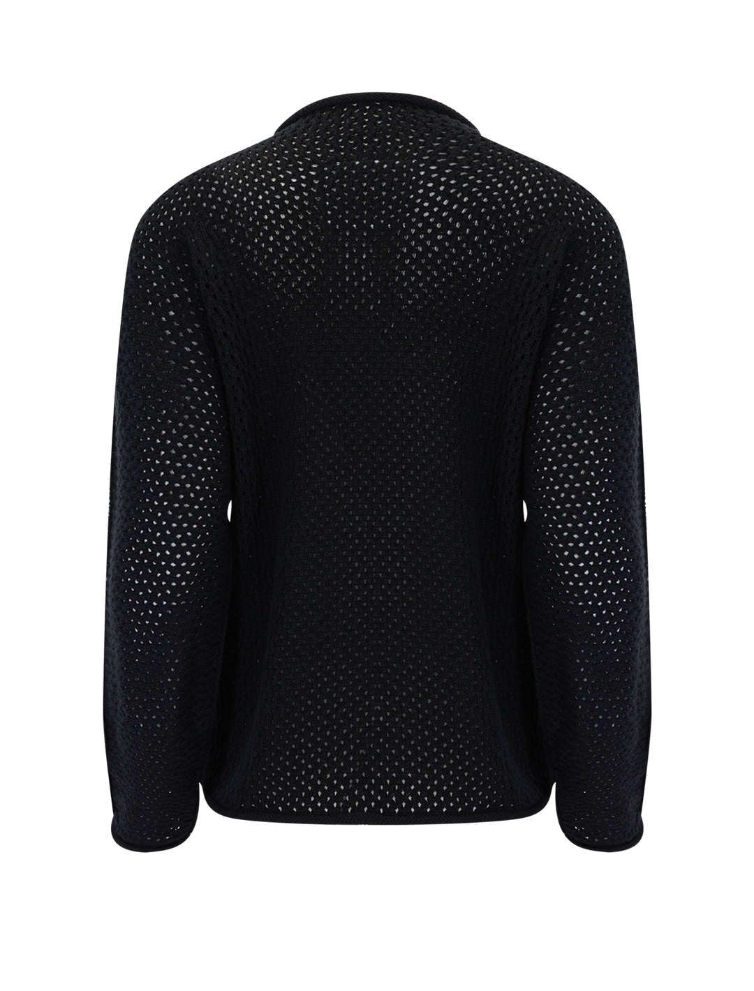 pointelle sweater in black