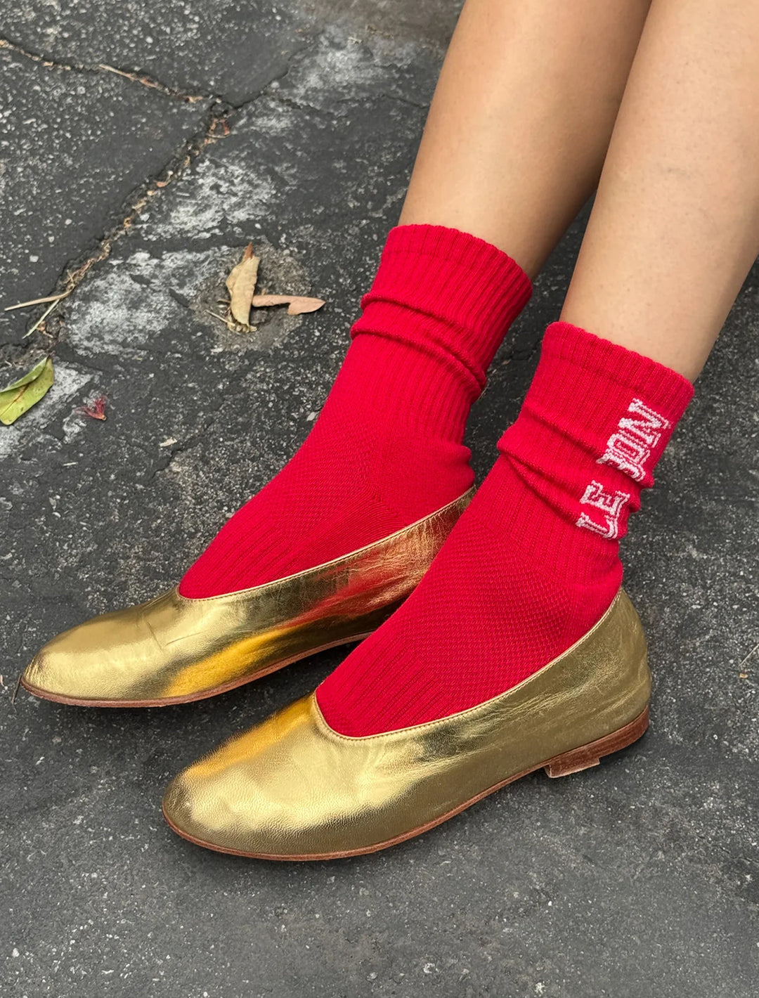 preppy socks in red + cream