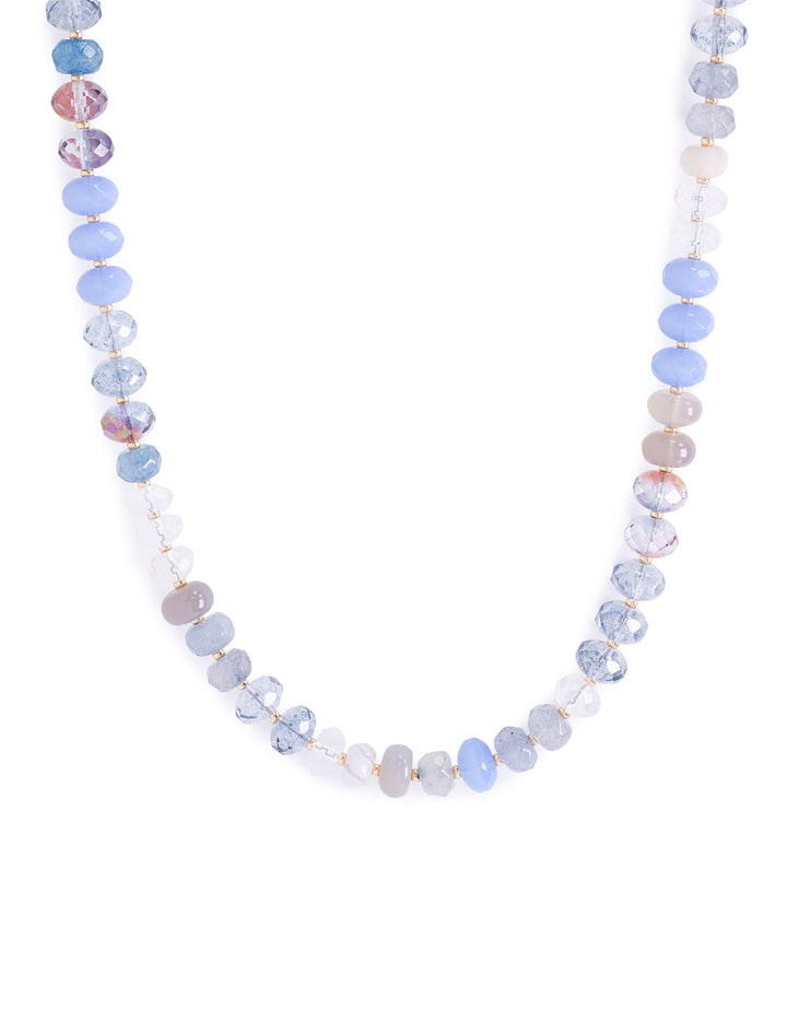 gemma medium rondelle necklace in rain storm blue