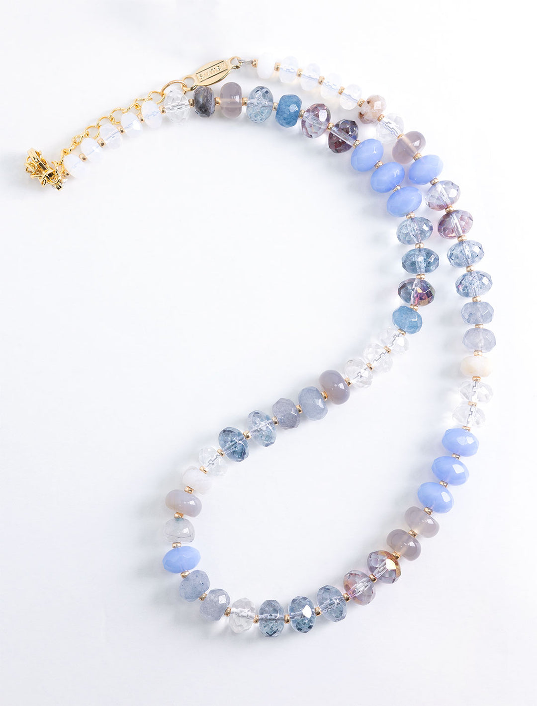 gemma medium rondelle necklace in rain storm blue