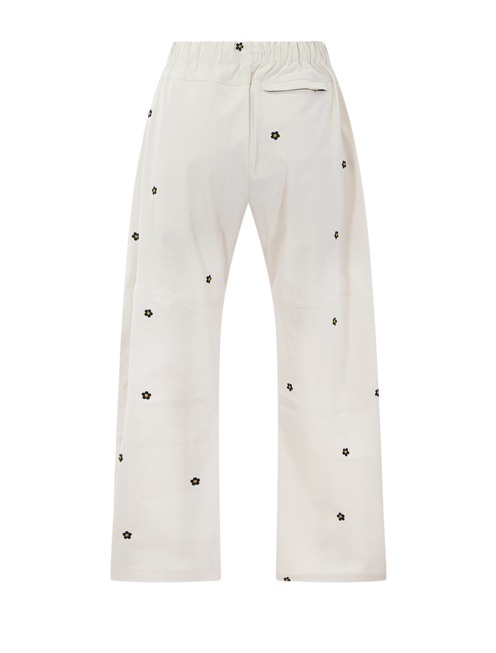 The Great Outdoors the embroidered outpost pant in cream - back view.