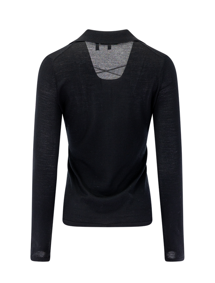 drawstring pullover in black