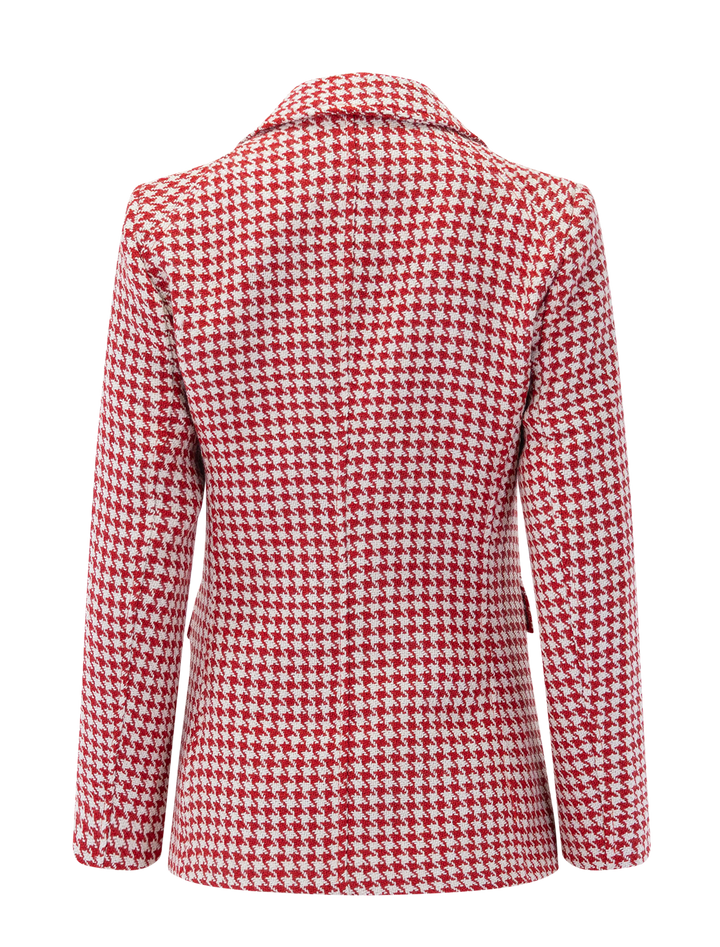 laurent blazer in cherry houndstooth