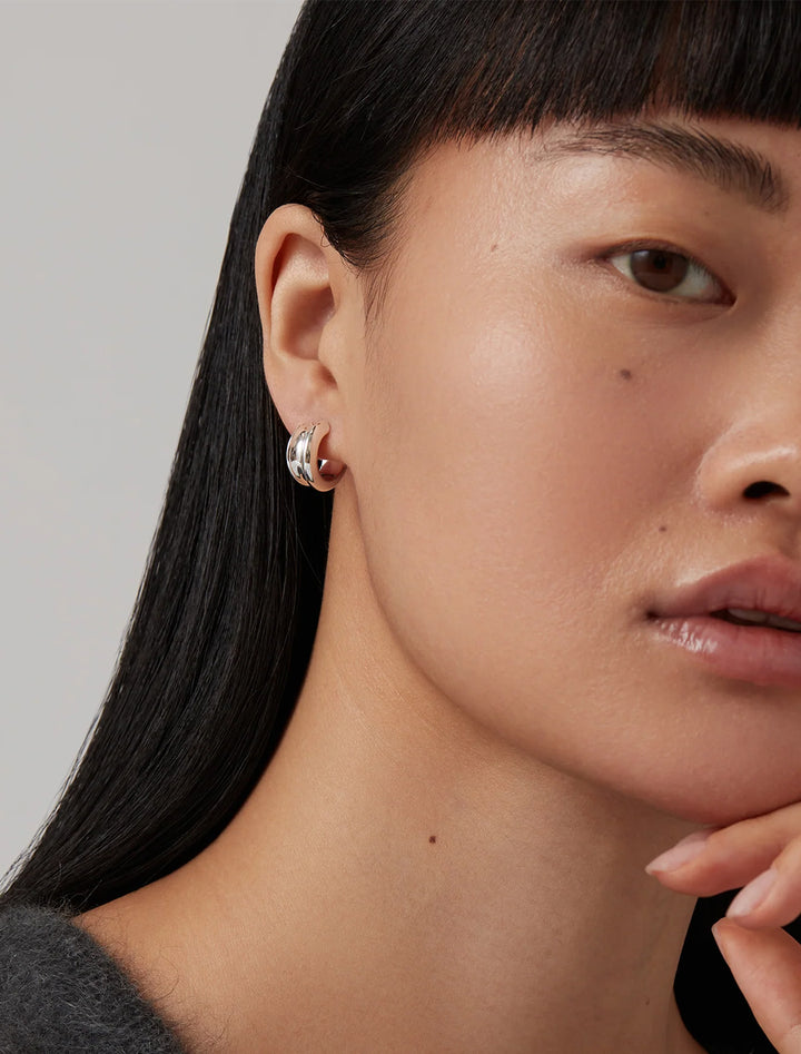 mini lennon hoops in silver