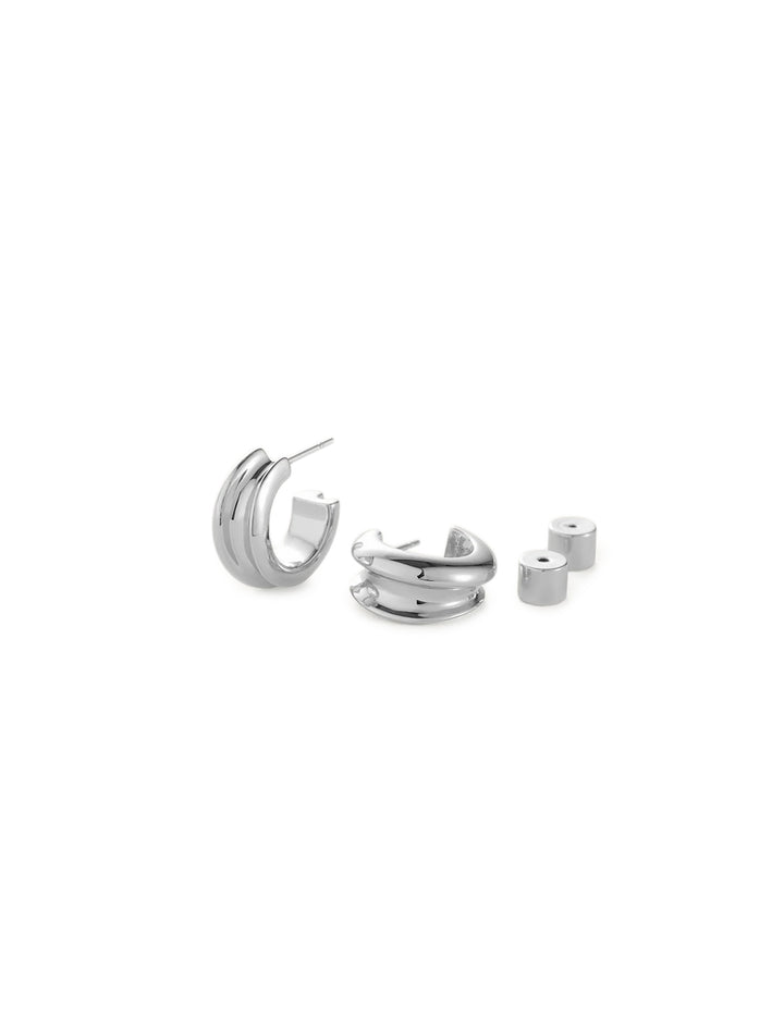 mini lennon hoops in silver