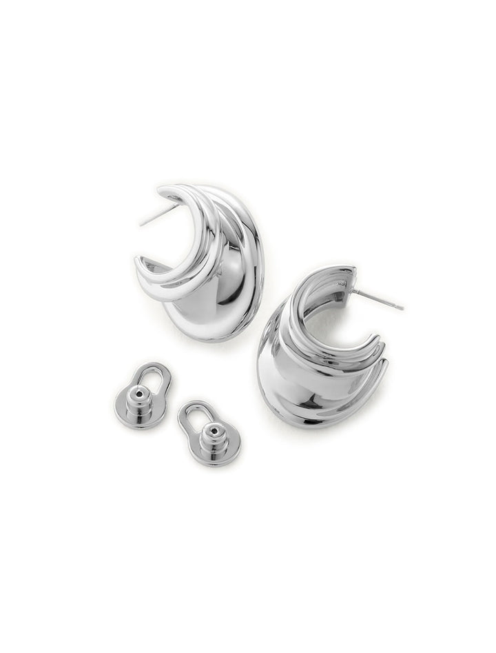 leona hoops in silver