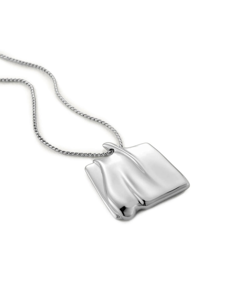 large sundra pendant necklace in silver