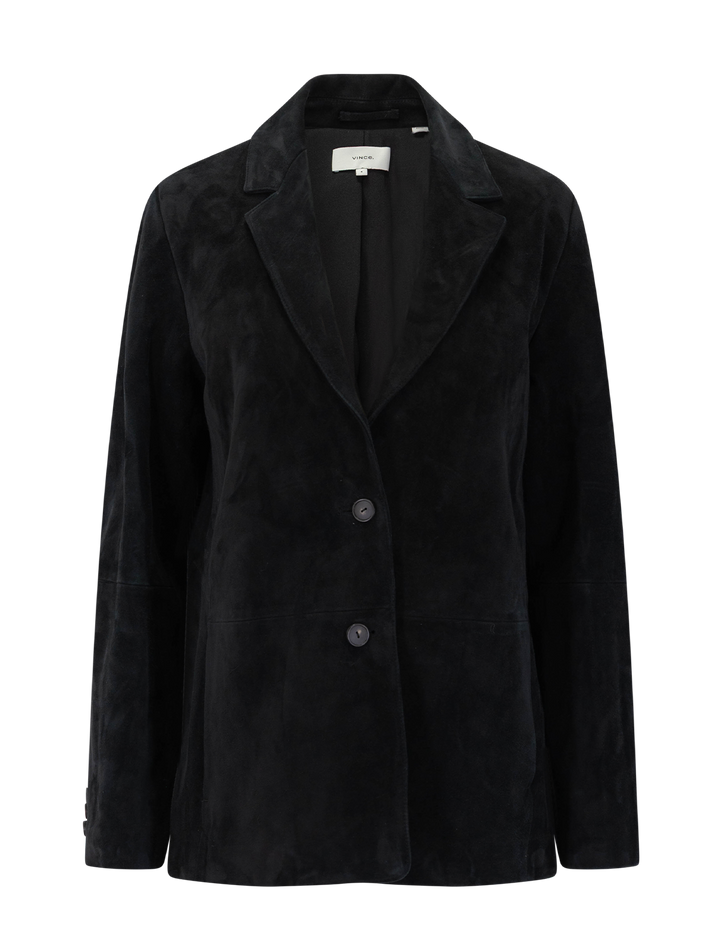 suede blazer in black