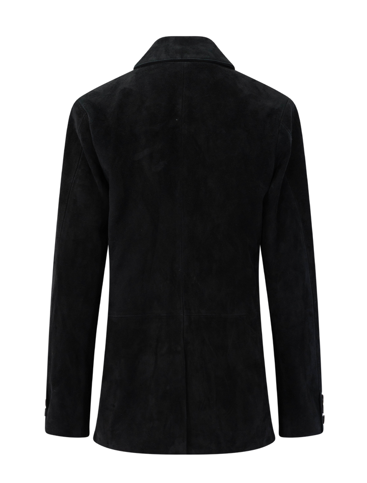 suede blazer in black