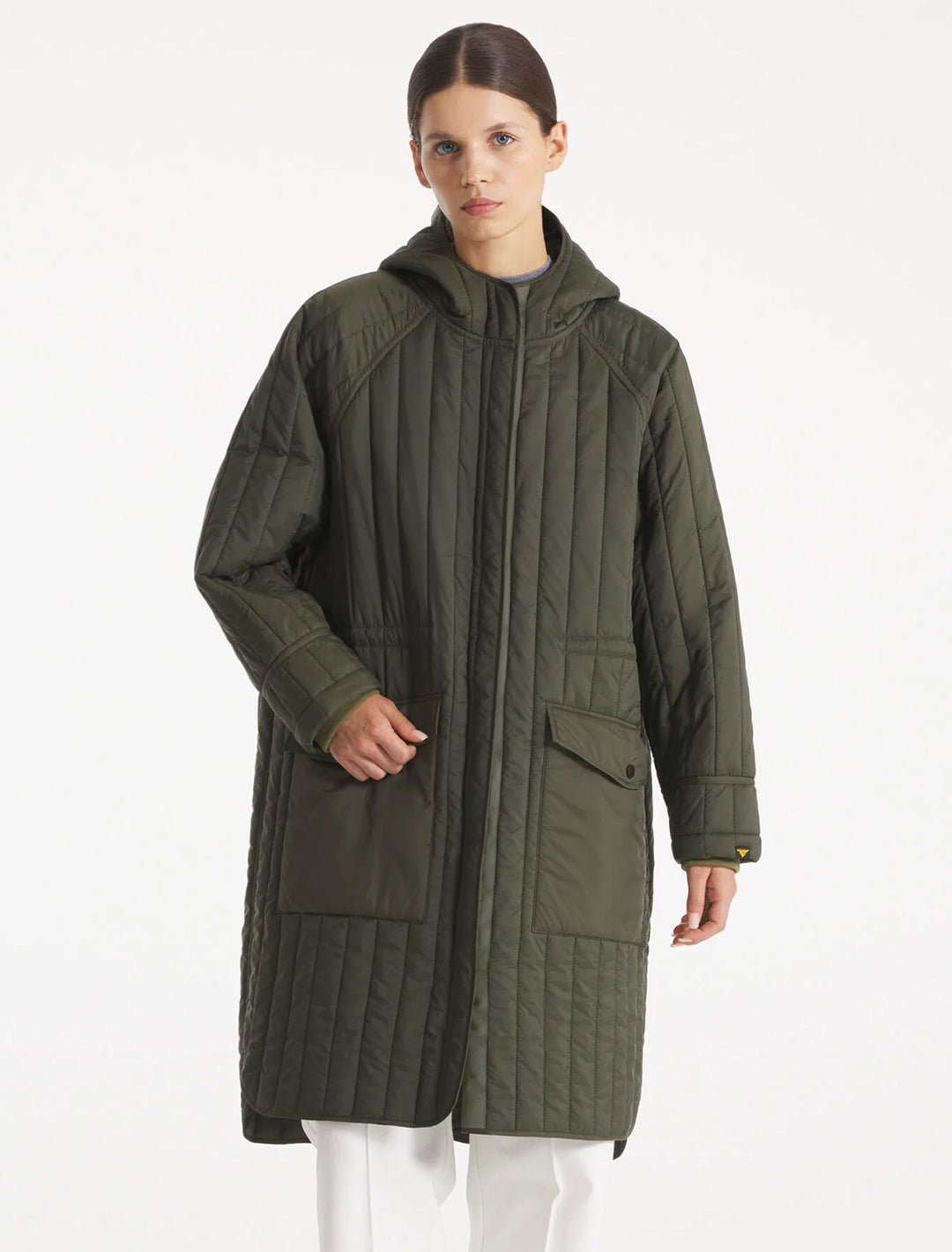 mandy quilted jacket in dark green