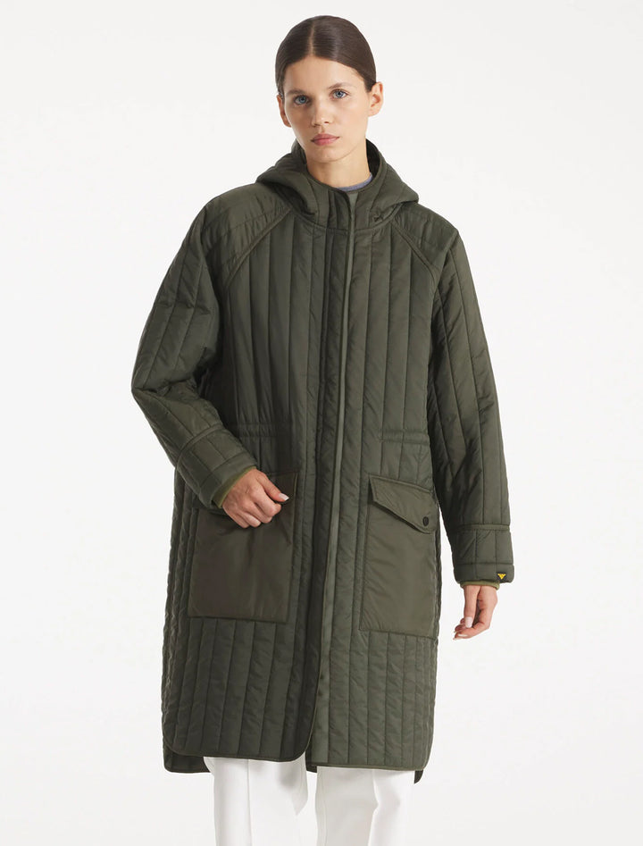 mandy quilted jacket in dark green