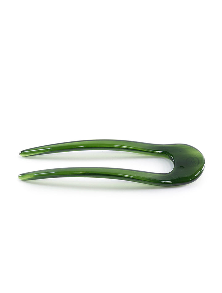 french hair pin in forest green