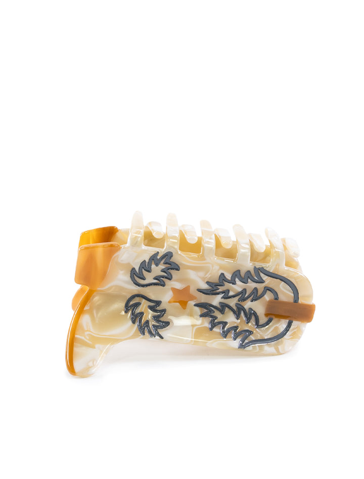 cowboy boots hair claw in cheesecake