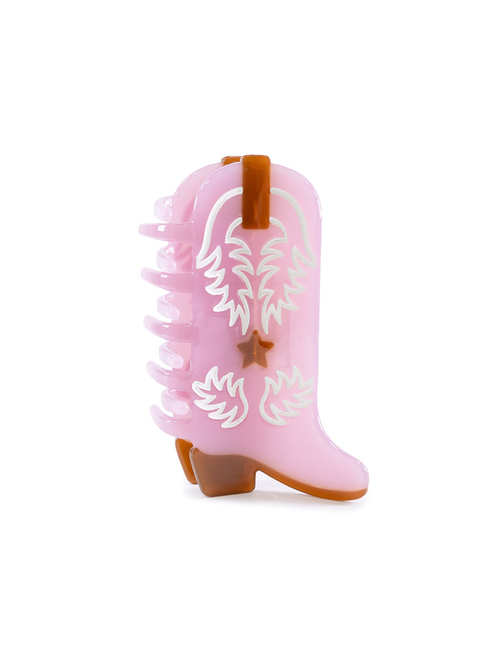 cowboy boot hair claw in mauve