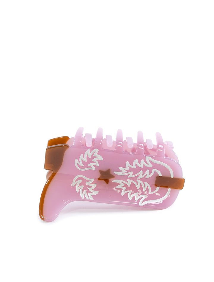 cowboy boot hair claw in mauve