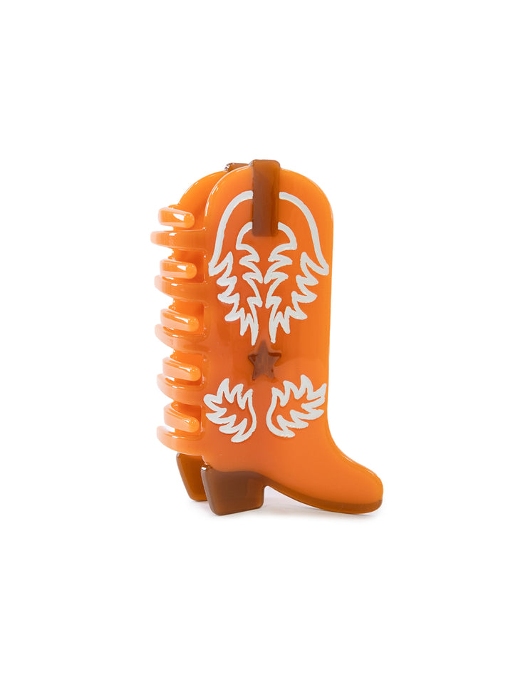 cowboy boots hair claw in rust
