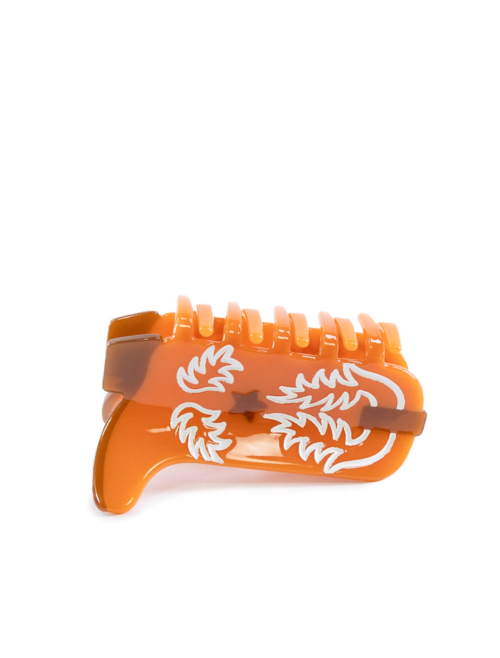 cowboy boots hair claw in rust
