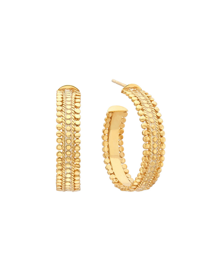 amber scalloped hoops