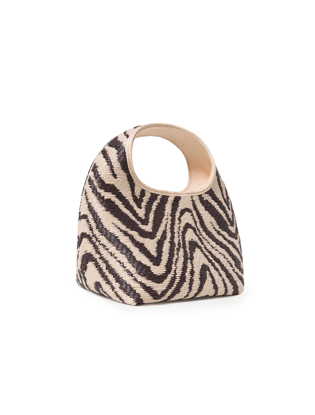 vintage zebra jacquard straw handbag