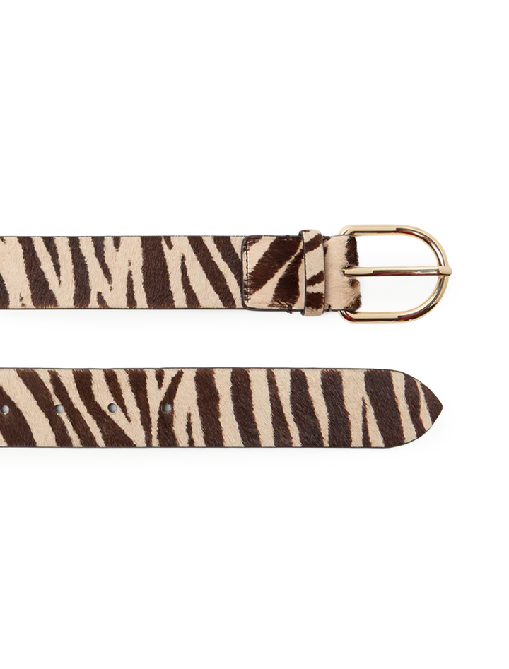 vintage zebra hair calf belt