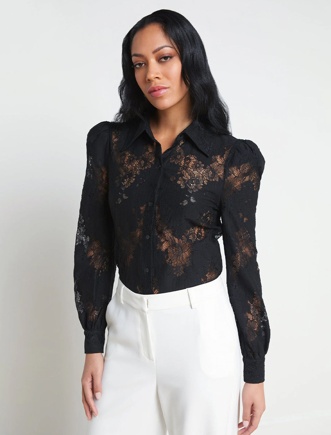 jenica lace blouse in black