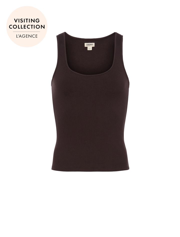 adira scoop neck tank in coffee bean